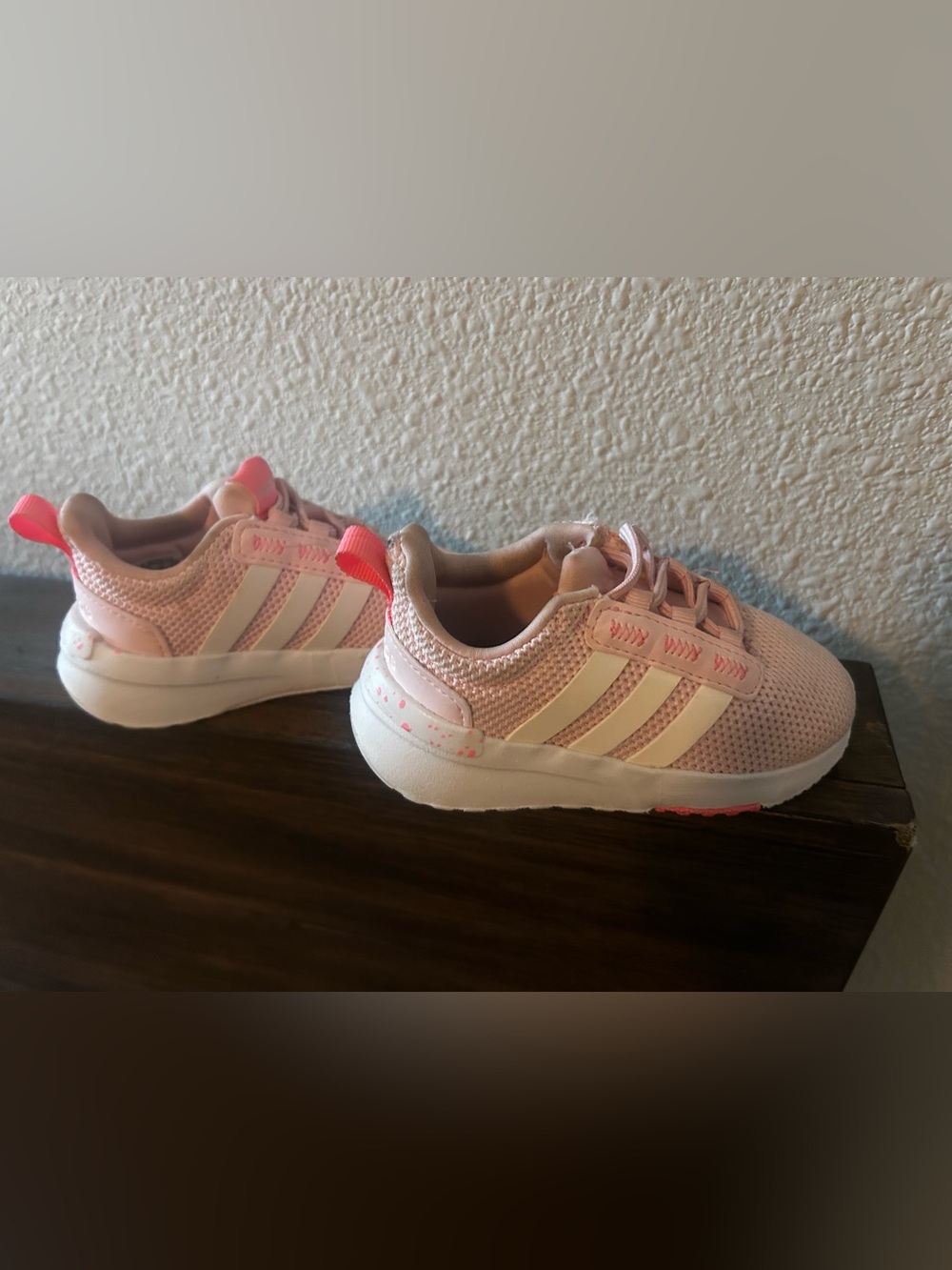 adidas Pink and Cream Kids Athletic Sneakers